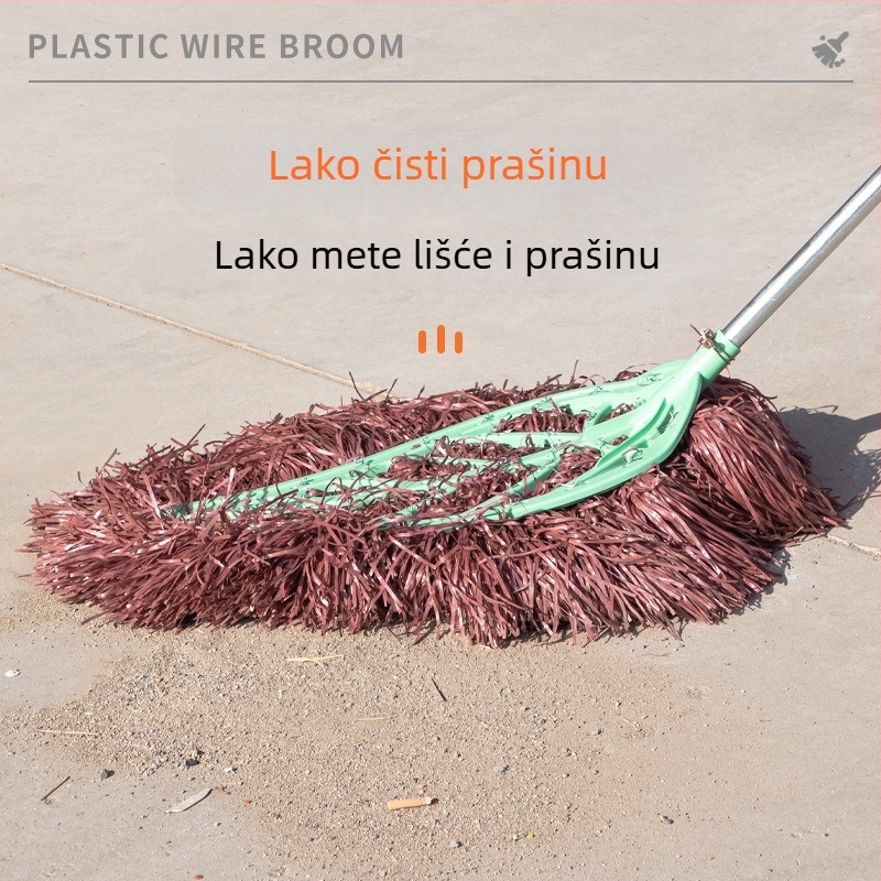 Kućna ručno izrađena metla s dugim držalom, za dvorište i čišćenje podova, učinkovito uklanjanje prašine
