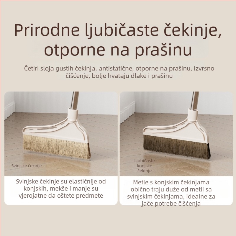 Set metla od svinjske dlake i konjske dlake, s posudom za prašinu, antistatičan, za kućnu upotrebu