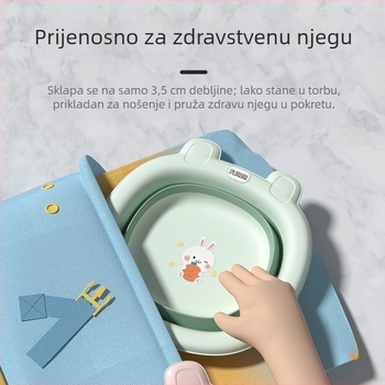 Sklopna dječja posuda za pranje lica s crtić dizajnom, PP plastika, 32 cm, s užetom za kačenje