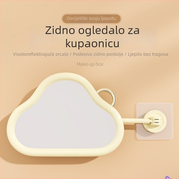 Zidno sklopivo ogledalo za šminkanje, bez bušenja rupa, slatko stolno ogledalo za domove i studente