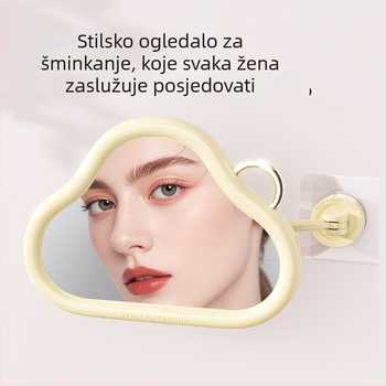 Zidno sklopivo ogledalo za šminkanje, bez bušenja rupa, slatko stolno ogledalo za domove i studente