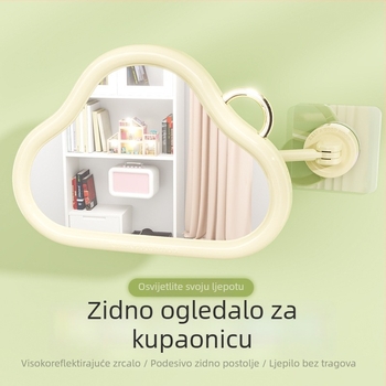 Zidno sklopivo ogledalo za šminkanje, bez bušenja rupa, slatko stolno ogledalo za domove i studente