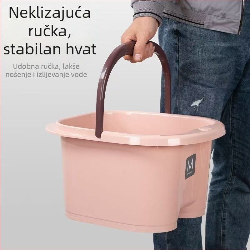 Debljena prijenosna kadica za potapanje stopala s masažom, za kućnu i studentsku upotrebu, otporna na visoke temperature.