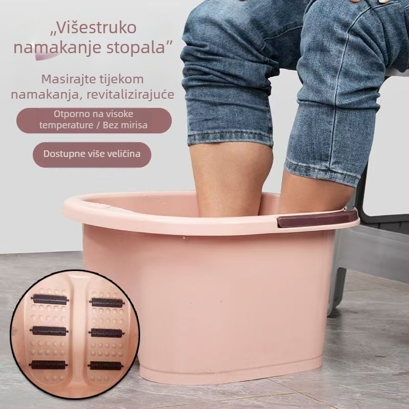 Debljena prijenosna kadica za potapanje stopala s masažom, za kućnu i studentsku upotrebu, otporna na visoke temperature.
