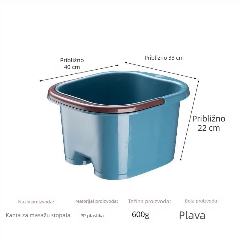 Debljena prijenosna kadica za potapanje stopala s masažom, za kućnu i studentsku upotrebu, otporna na visoke temperature.