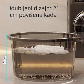 Velika prozirna plastična kofa za pranje rublja s pločom za ribanje, debela i duboka, kućna upotreba, pogodna za studente, posuda za namakanje stopala