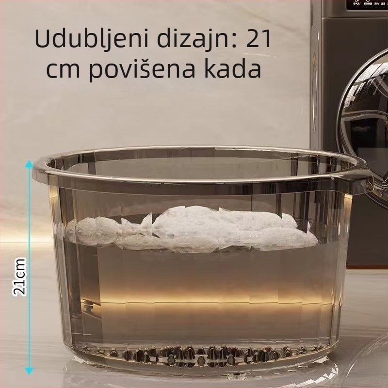 Velika prozirna plastična kofa za pranje rublja s pločom za ribanje, debela i duboka, kućna upotreba, pogodna za studente, posuda za namakanje stopala