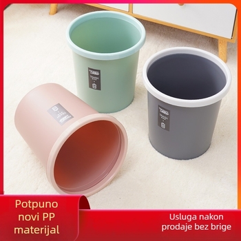 Kružni plastični smećnjak bez poklopca, 6 L, mat završetak, za kuhinju, kupaonicu i ured