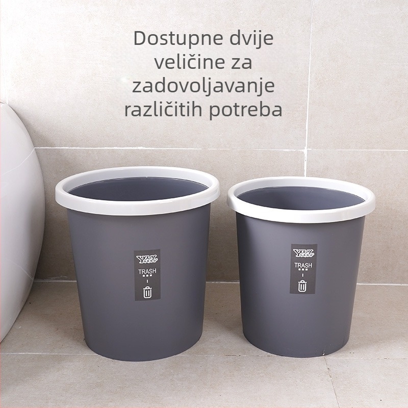 Kružni plastični smećnjak bez poklopca, 6 L, mat završetak, za kuhinju, kupaonicu i ured