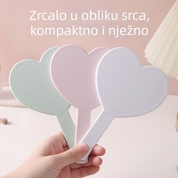 Šminkersko ogledalo u obliku srca, malo ručno ogledalo za žene