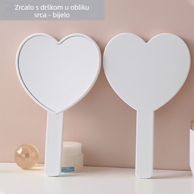 Šminkersko ogledalo u obliku srca, malo ručno ogledalo za žene
