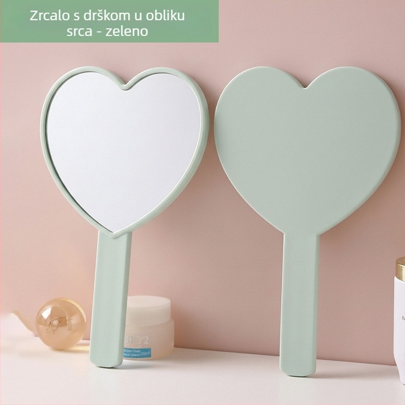Šminkersko ogledalo u obliku srca, malo ručno ogledalo za žene