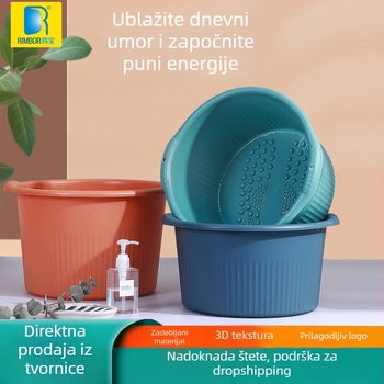 Plastična izolirana kada za stopala, velika, duboka, okruglog oblika, masaža stopala