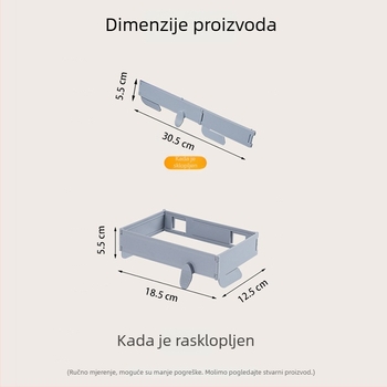 Sklopivi držač za plastične vrećice, zidni ili ugrađeni, kuhinja i kupaonica