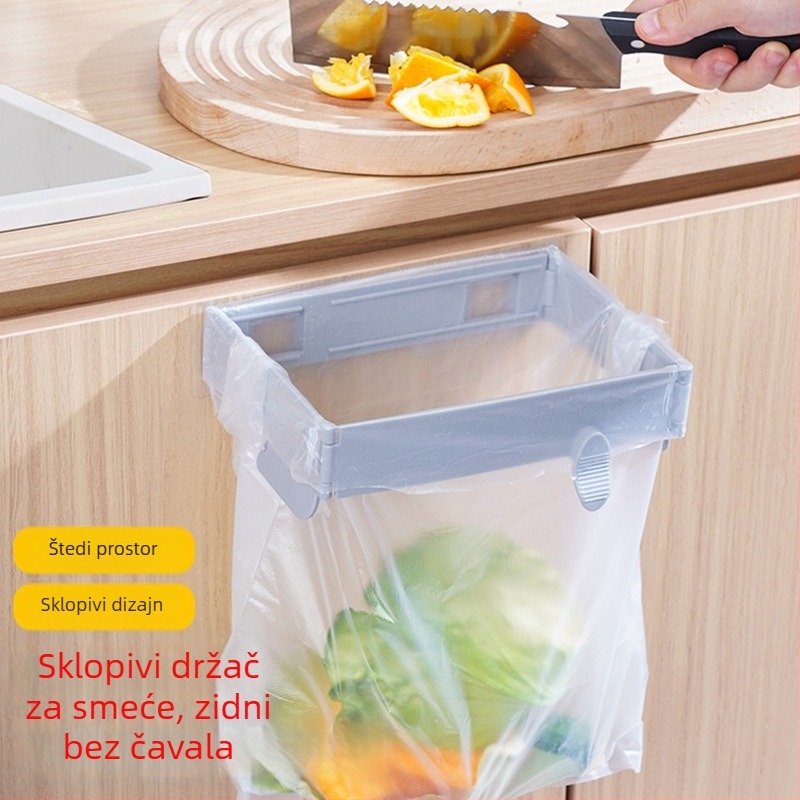 Sklopivi držač za plastične vrećice, zidni ili ugrađeni, kuhinja i kupaonica