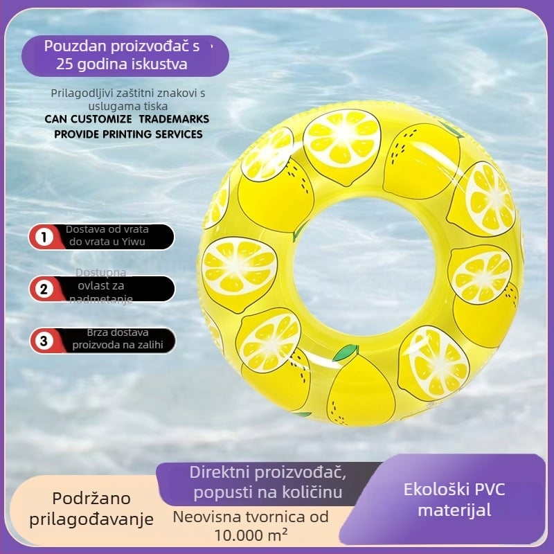 Dječji plivački prsten s karikaturom limuna, ekološki PVC materijal