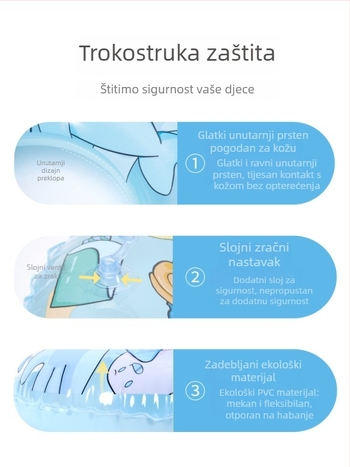 Plivački prsten u obliku ajkule za djecu i odrasle, napuhivačka vodena igračka, 60-80 cm