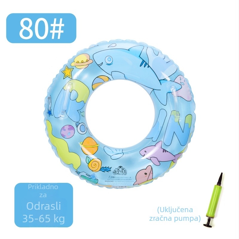 Plivački prsten u obliku ajkule za djecu i odrasle, napuhivačka vodena igračka, 60-80 cm
