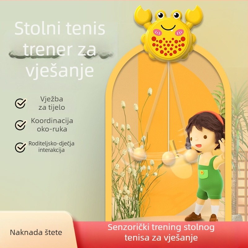Viseći krab trener stolnog tenisa za djecu — unutarnji trening koordinacije ruka-oko i senzorički trening