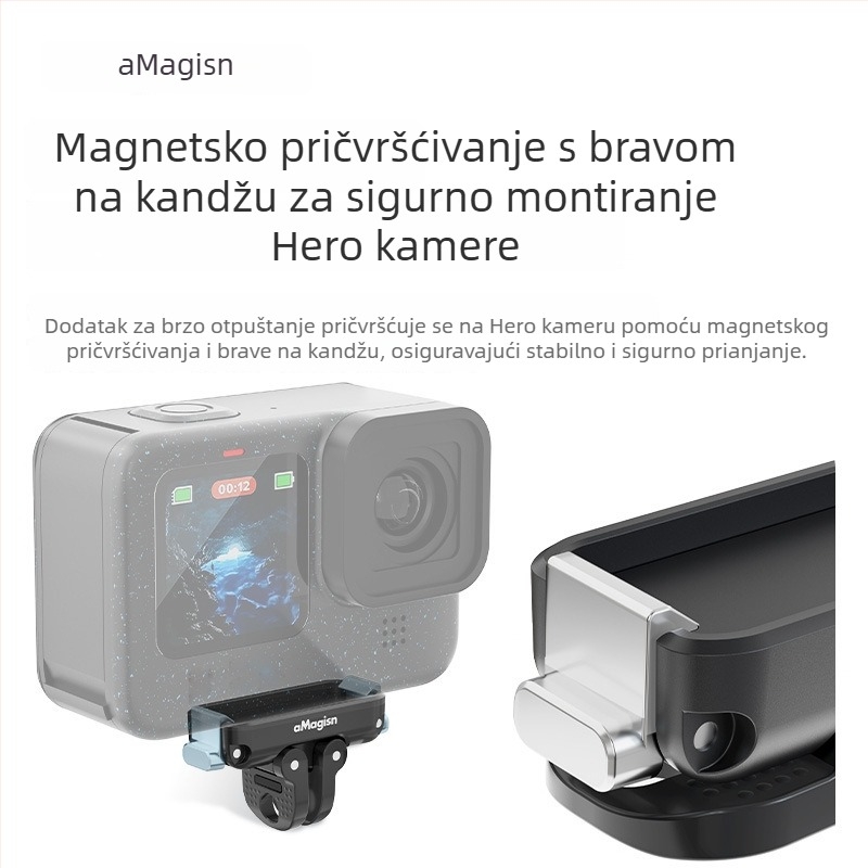 Magnetski set za brzo otpuštanje za GoPro Hero12/11/10/9/8/11 Mini/MAX — aluminijska legura