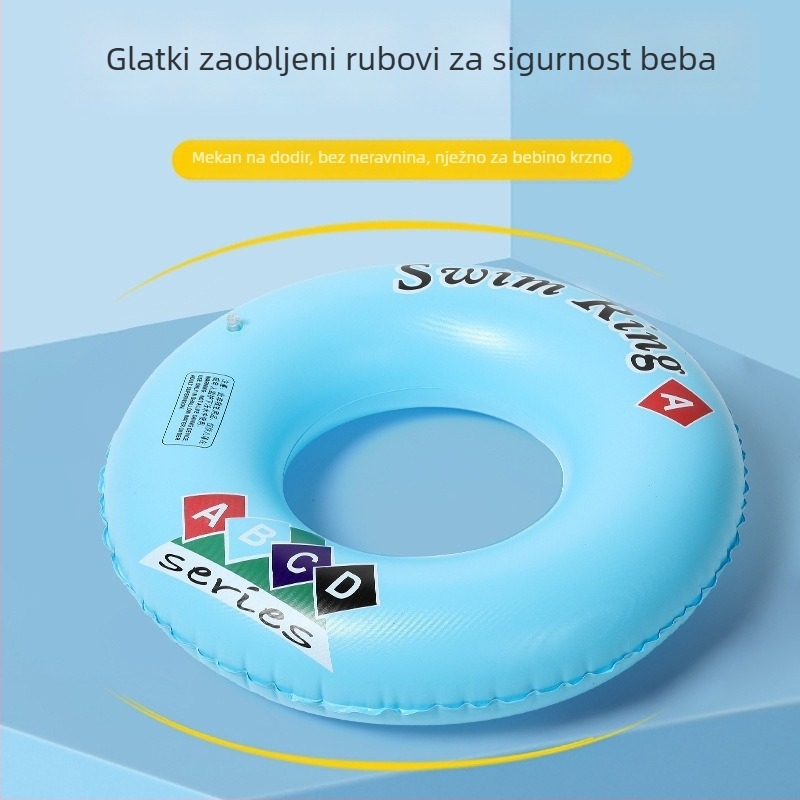 Dvojno-komorni PVC dječji plivački prsten s slovima ABCD, podlaktni prsten za bebe, napuhujući prsten za spašavanje