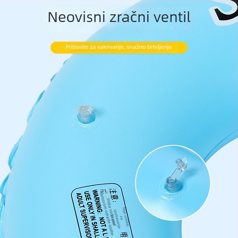 Dvojno-komorni PVC dječji plivački prsten s slovima ABCD, podlaktni prsten za bebe, napuhujući prsten za spašavanje