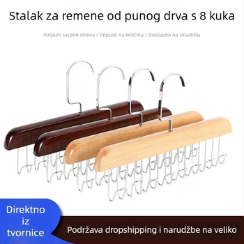Drvena vješalica za odjeću s višestrukim žljebovima za pohranu - visoke kvalitete, multifunkcionalna za dom