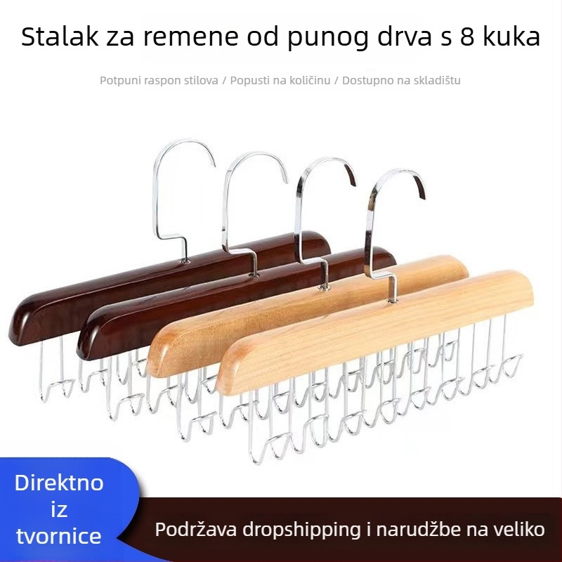 Drvena vješalica za odjeću s višestrukim žljebovima za pohranu - visoke kvalitete, multifunkcionalna za dom