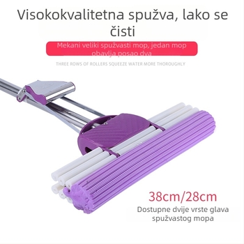 Špongasti mop za pod, velikog formata, upija vodu, bez dodirivanja rukama, krpa od gumasto-pamukovog materijala za prašinu
