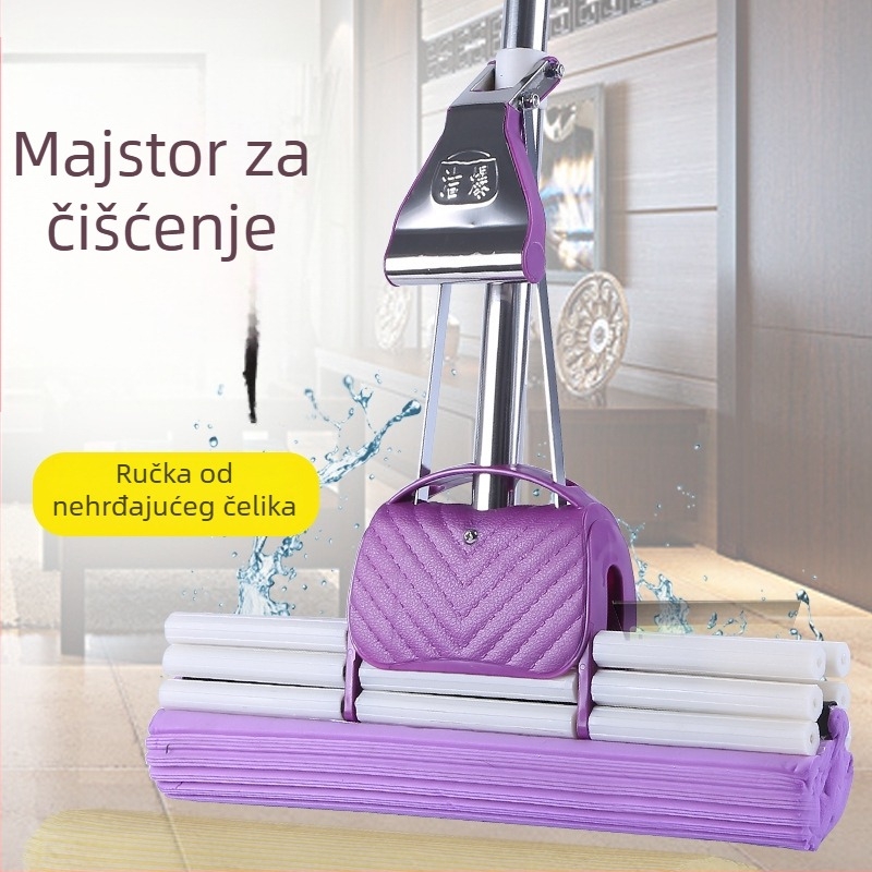 Špongasti mop za pod, velikog formata, upija vodu, bez dodirivanja rukama, krpa od gumasto-pamukovog materijala za prašinu