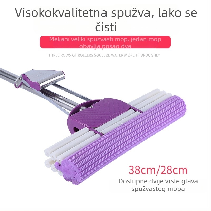 Špongasti mop za pod, velikog formata, upija vodu, bez dodirivanja rukama, krpa od gumasto-pamukovog materijala za prašinu