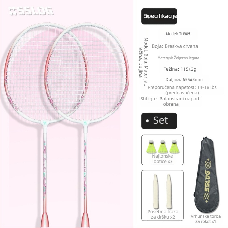 Nova ultra lagana badminton raketa od željeznog legura za tinejdžere i odrasle
