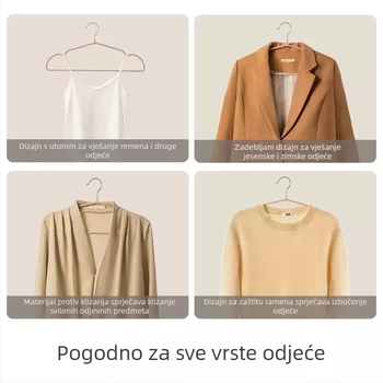 Teška kovinska vješalica za odjeću, duljine 43 cm, set od 8 komada; za kućnu upotrebu i domove; za hlače i kravate.