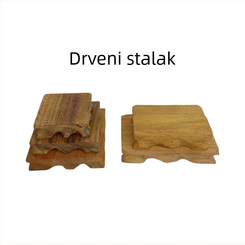 Drvena baza za vazu s korijenskom rezbarijom, čajna šalica i čajni set, statu Budhe – umjetnički predmet