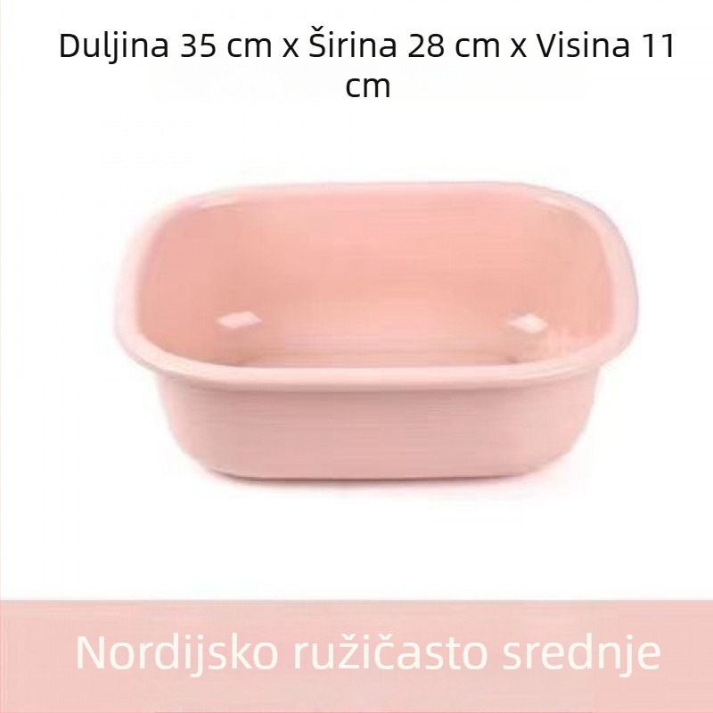 Pravokutno debeli plastični umivaonik za kućnu upotrebu – velika posuda za pranje rublja i pranje nogu, kuhinja