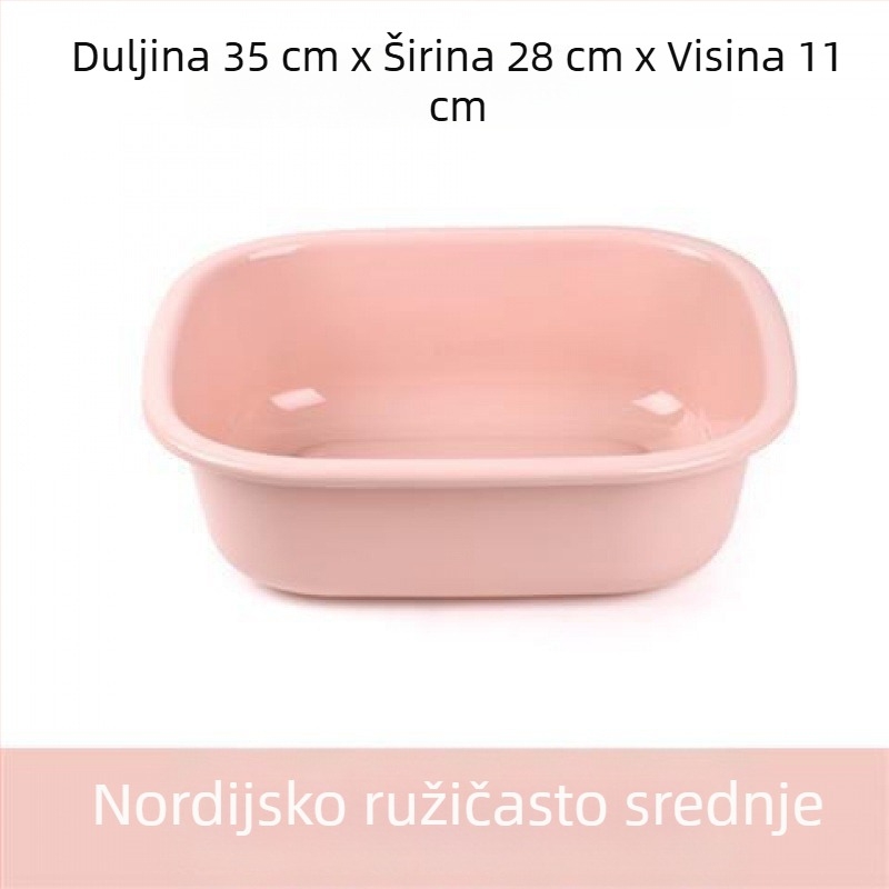 Pravokutno debeli plastični umivaonik za kućnu upotrebu – velika posuda za pranje rublja i pranje nogu, kuhinja