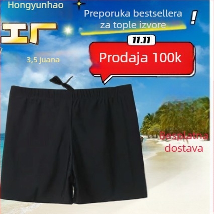 Muške dvostruko slojene brzosušeće kupaće hlače, sportski stil za more, bazen i vodne parkove