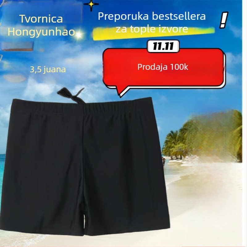 Muške dvostruko slojene brzosušeće kupaće hlače, sportski stil za more, bazen i vodne parkove