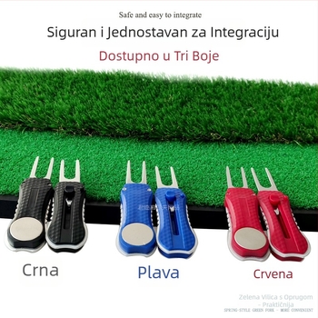 Golfska vilica za greens s opružnim mehanizmom, izvučiva i uklonjiva magnetska oznaka – Golf dodatak