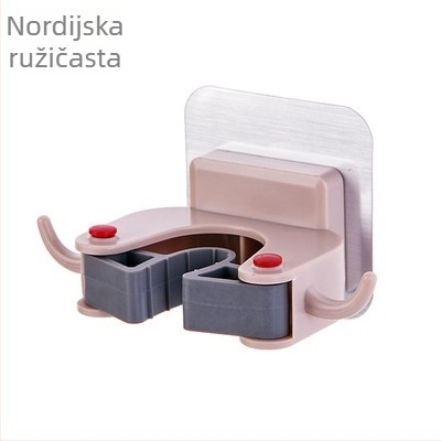 Zidni držač za mop s ljepilnom montažom, bez bušenja, za kupaonicu