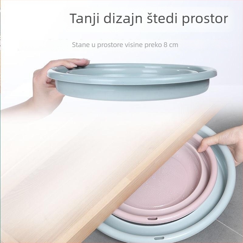 Sklopiva plastična posuda za pranje – teleskopskog dizajna, za kućnu upotrebu