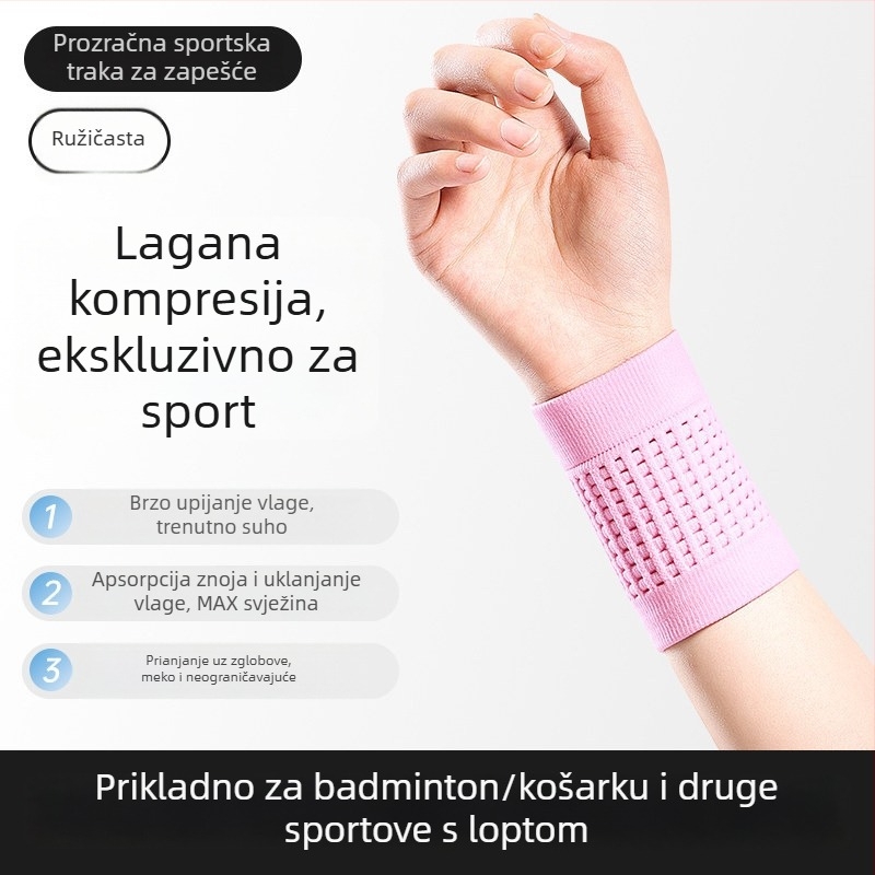 Elastična pletena narukvica za zglob, prozračna i odvodi znoj, udoban pristajanje za svakodnevne sportove i ured, pogodno za sve sezone