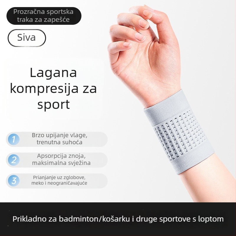 Elastična pletena narukvica za zglob, prozračna i odvodi znoj, udoban pristajanje za svakodnevne sportove i ured, pogodno za sve sezone