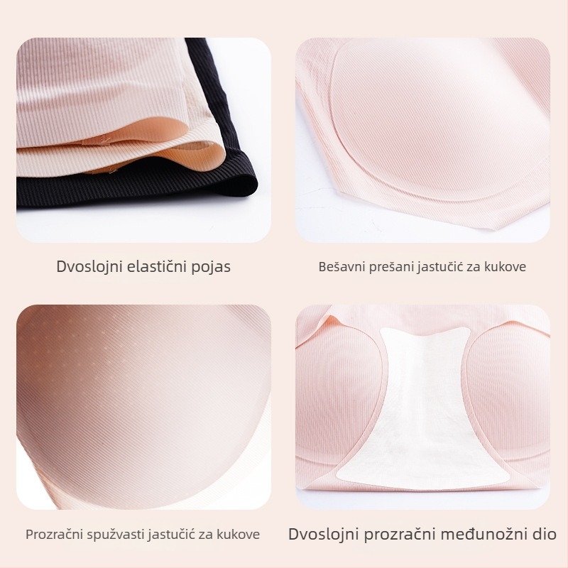 Bešivne tanke podstavljene gaćice za podizanje stražnjice, prirodan oblik, žene, od Ice Silk materijala