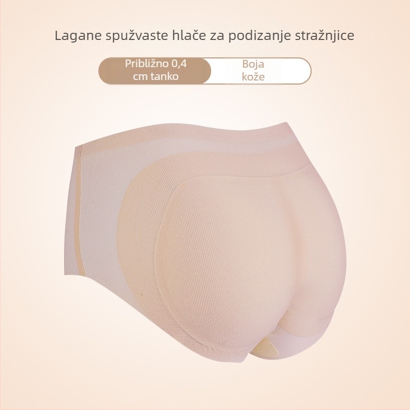Bešivne tanke podstavljene gaćice za podizanje stražnjice, prirodan oblik, žene, od Ice Silk materijala