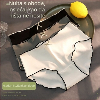 Ženske gaćice Ice Silk s pamukom u predjelu, niski do srednje visine struka, jednobojne trokutaste gaćice