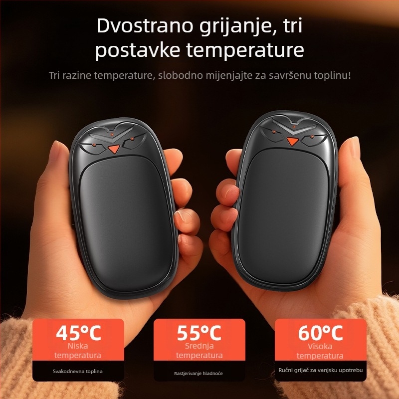 Prijenosni punjivi grijač ruke s visokom temperaturom, otporan na eksplozije, s podijeljenim magnetskim dizajnom za zimu
