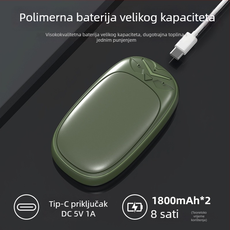 Prijenosni punjivi grijač ruke s visokom temperaturom, otporan na eksplozije, s podijeljenim magnetskim dizajnom za zimu