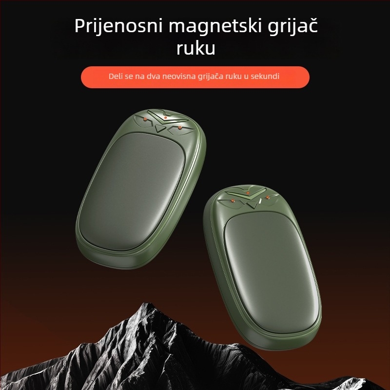 Prijenosni punjivi grijač ruke s visokom temperaturom, otporan na eksplozije, s podijeljenim magnetskim dizajnom za zimu