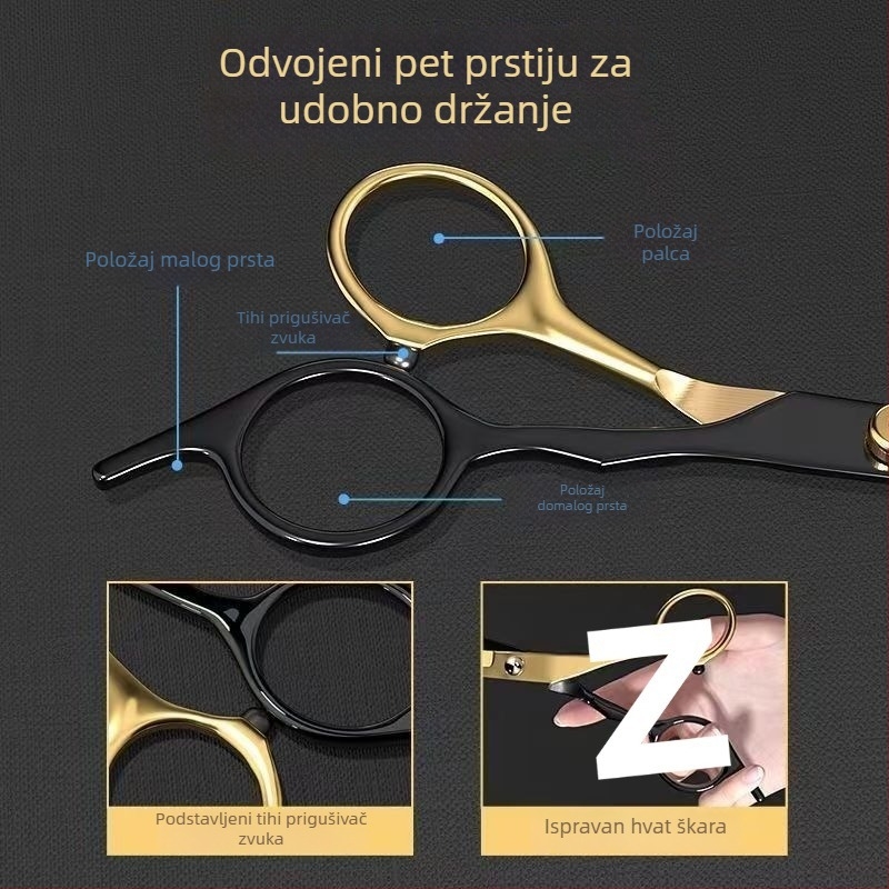 Profesionalni kućni set škara za kosu: škarice za razrjeđivanje i šišanje za žene i djecu